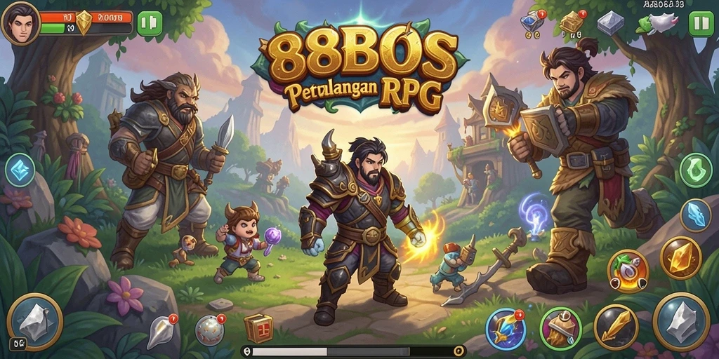 Screenshot gameplay 88BOS menunjukkan pertarungan epik dengan karakter yang kuat.