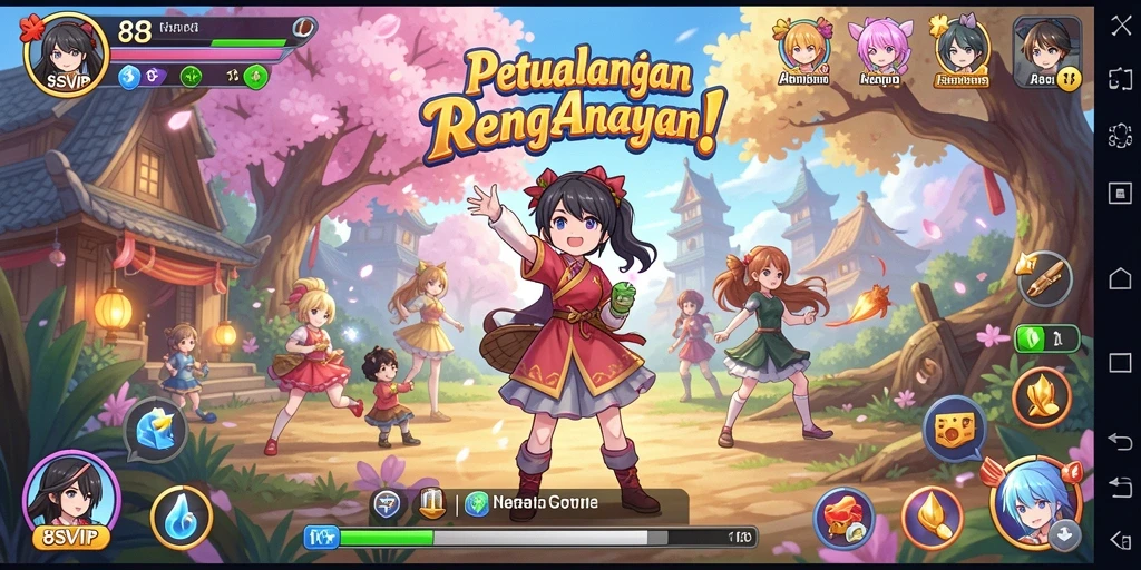 Screenshot 8SVIP menampilkan pertarungan seru karakter anime.