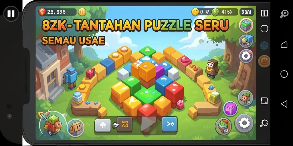 Tampilan gameplay 8ZK dengan teka-teki yang menantang.