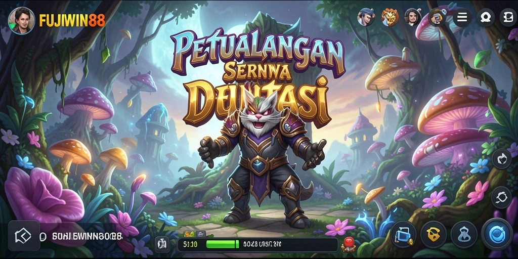 Screenshot FUJIWIN88 menampilkan petualangan seru pemain di dunia fantasi.