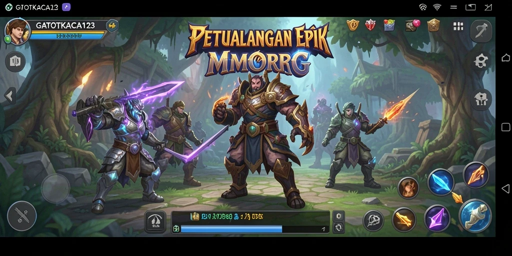 Tampilan gameplay seru GATOTKACA123 dalam dunia MMORPG.