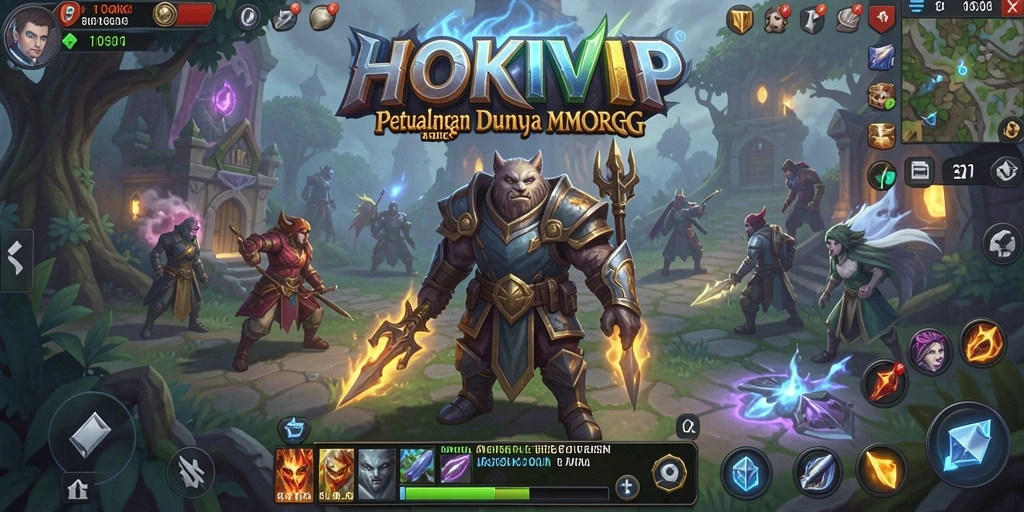 Tampilan menakjubkan dalam screenshot HOKIVIP, menampilkan aksi penuh dalam konflik MMORPG.