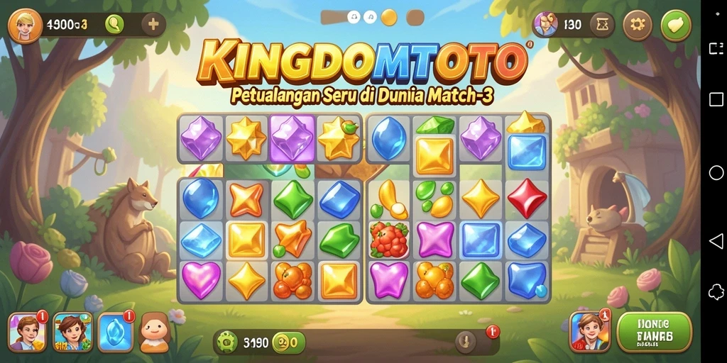 Tampilan gameplay Match-3 yang menarik di KINGDOMTOTO.