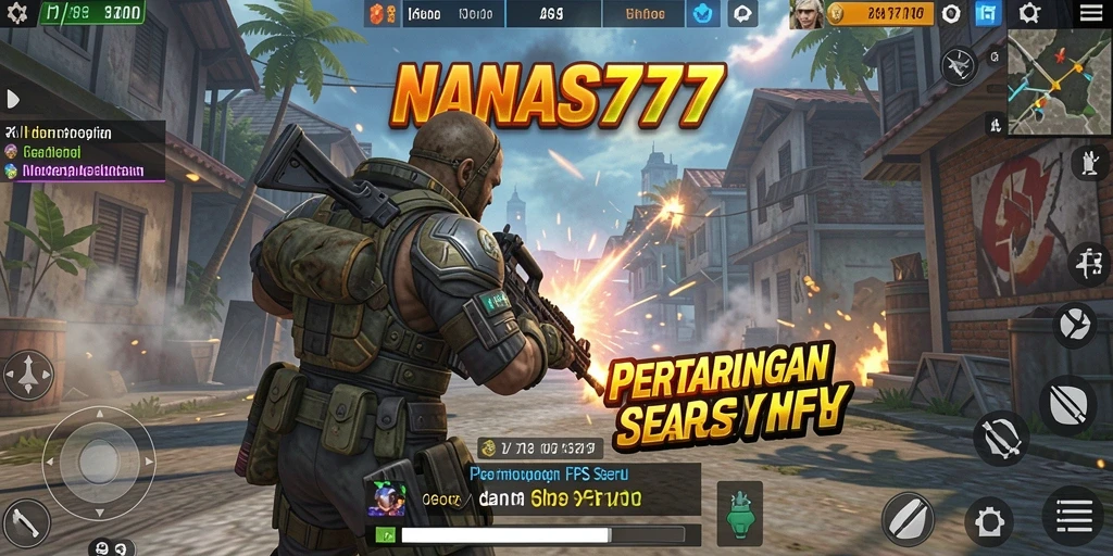 Screenshot gameplay NANAS777 menampilkan aksi seru dalam pertarungan FPS.
