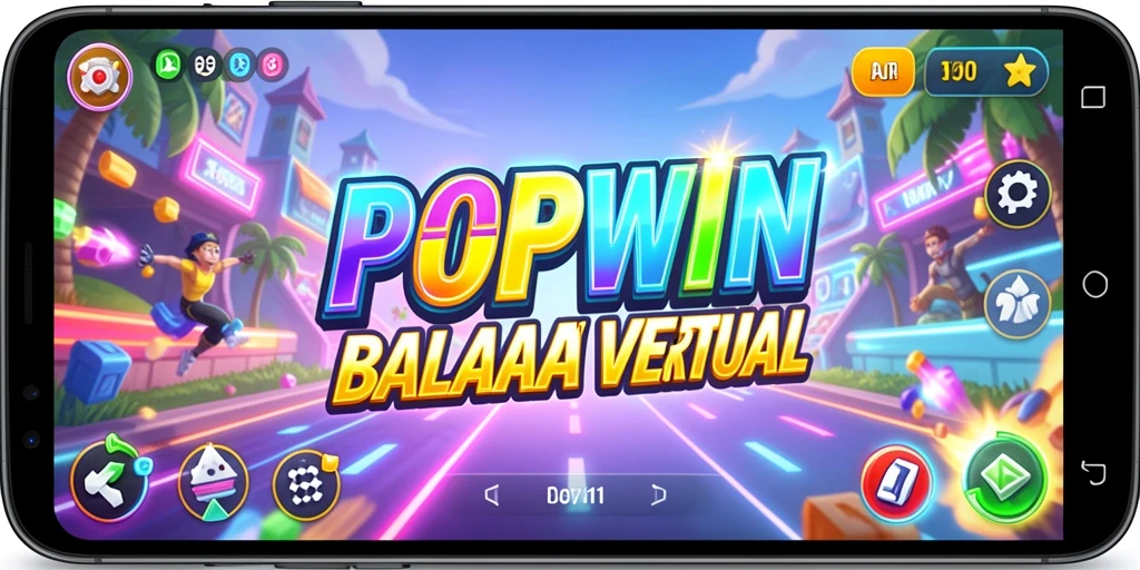 Tangkapan layar gameplay POPWIN yang menampilkan aksi balap yang mendebarkan.
