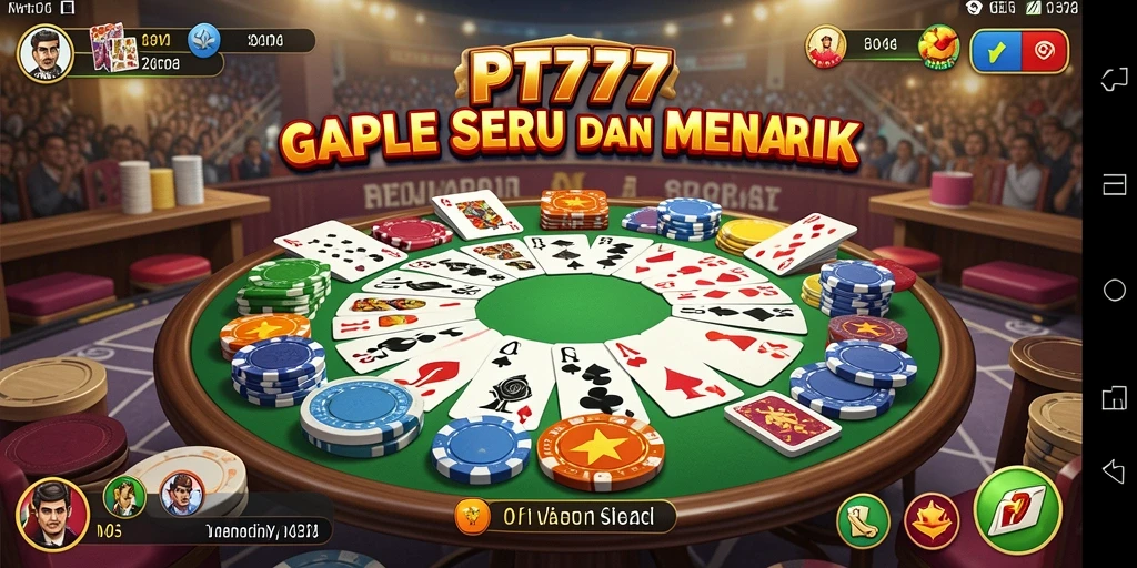 Screenshot gameplay PT777 menampilkan suasana permainan Gaple yang seru.