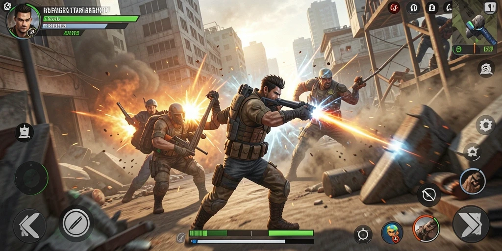 Screenshot utama R6R6 menampilkan aksi pertarungan seru dengan karakter berjiwa petarung.