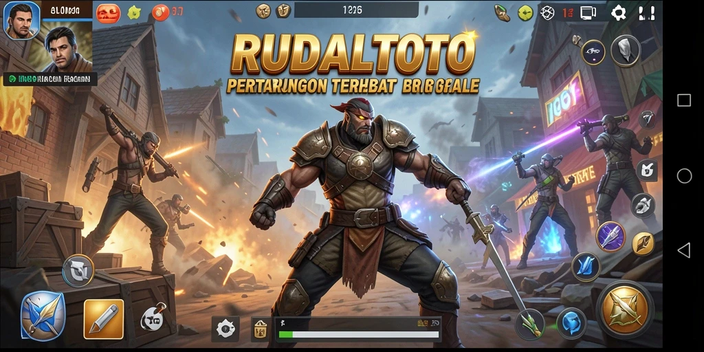 Tampilan gameplay RUDALTOTO yang menegangkan saat pertempuran Battle Royale.