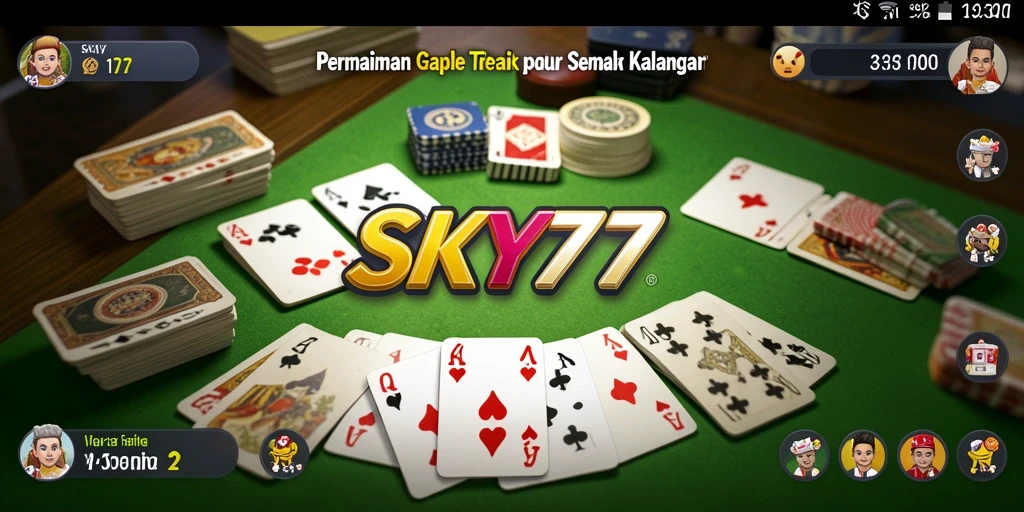Tampilan seru dari gameplay Gaple di SKY77 yang memikat.