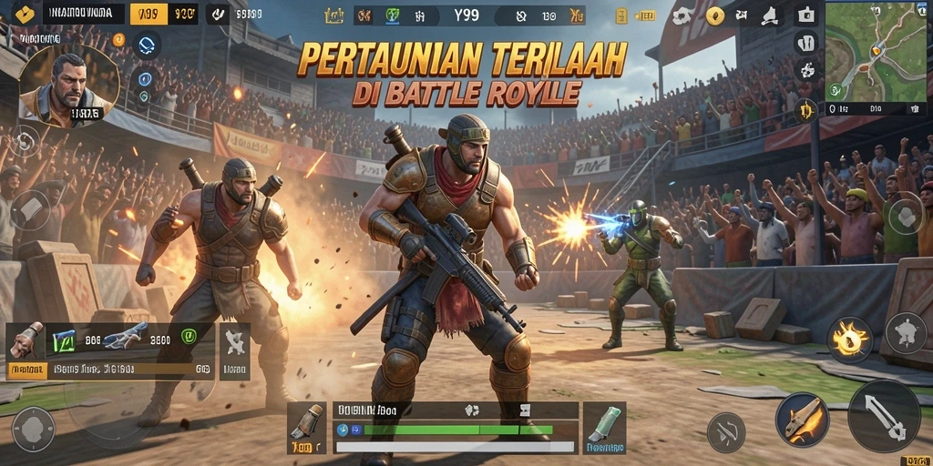 Tampilan gameplay seru di Y89 Battle Royale yang menegangkan.